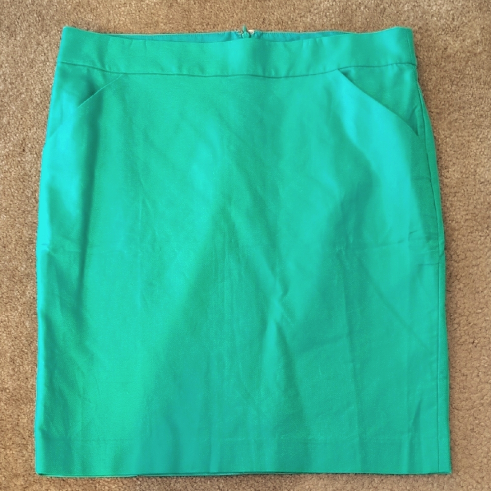 J. Crew Vibrant Green Pencil Skirt